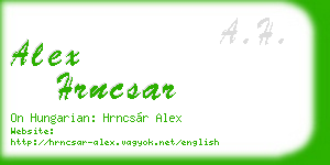 alex hrncsar business card